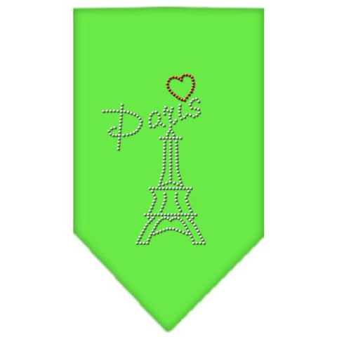 Paris Rhinestone Bandana Lime Green Small