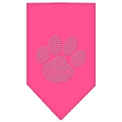 Paw Clear Rhinestone Bandana Bright Pink Small