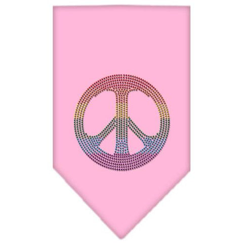 Rainbow Peace Sign Rhinestone Bandana