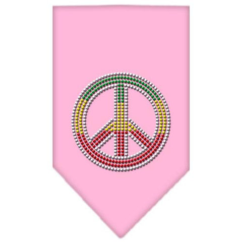 Rasta Peace Rhinestone Bandana Light Pink Large