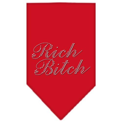 Rich Bitch Rhinestone Bandana Red Small