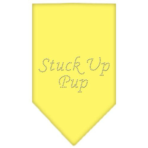 Stuck Up Pup Rhinestone Bandana Yellow Large