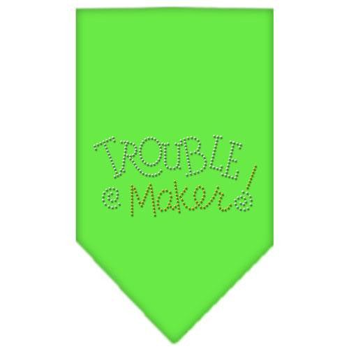 Trouble Maker Rhinestone Bandana Lime Green Large