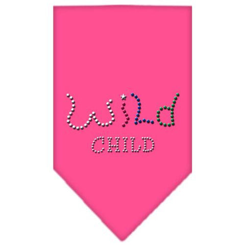 Wild Child Rhinestone Bandana Bright Pink Large