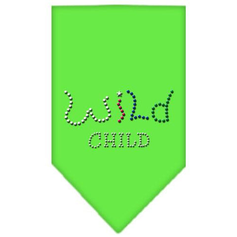 Wild Child Rhinestone Bandana Lime Green Large