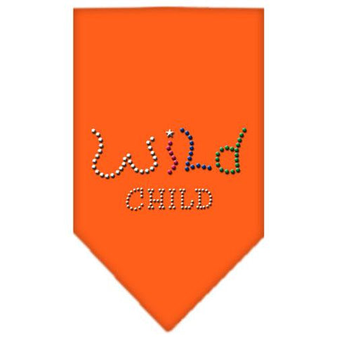 Wild Child Rhinestone Bandana Orange Large