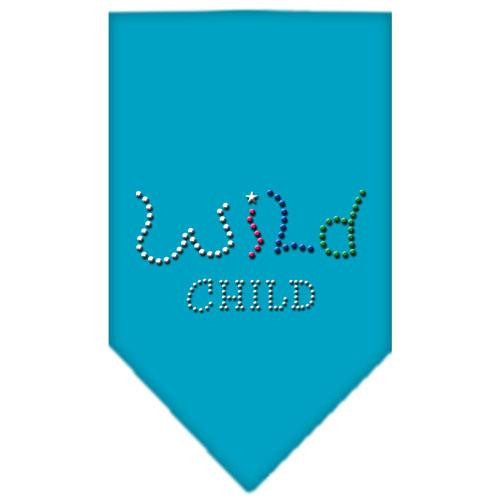 Wild Child Rhinestone Bandana Turquoise Large