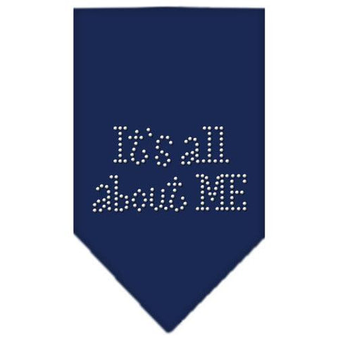 Its All About Me Rhinestone Bandana Navy Blue Small