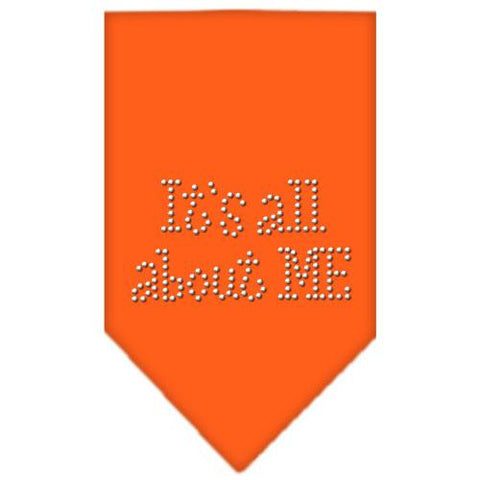 Its All About Me Rhinestone Bandana Orange Small