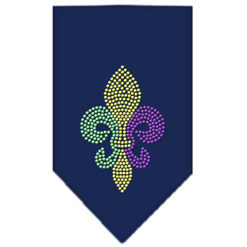 Mardi Gras Fleur De Lis Rhinestone Bandana Navy Blue large