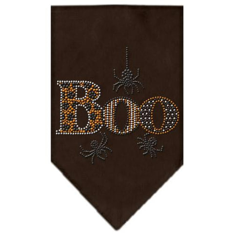 Boo Rhinestone Bandana Brown Large