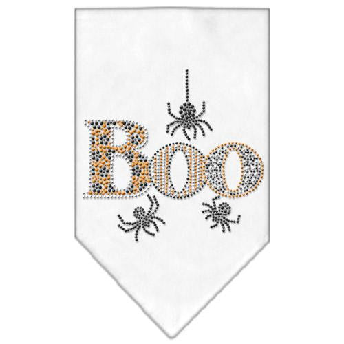 Boo Rhinestone Bandana White Large