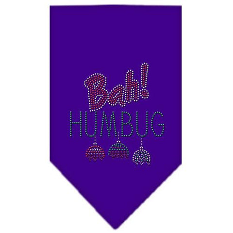 Bah Humbug Rhinestone Bandana Purple Large