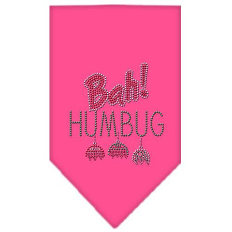 Bah Humbug Rhinestone Bandana Bright Pink Small