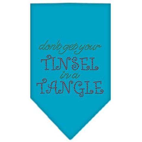 Tinsel in a Tangle Rhinestone Bandana Turquoise Large