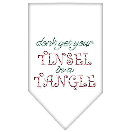 Tinsel in a Tangle Rhinestone Bandana White Large