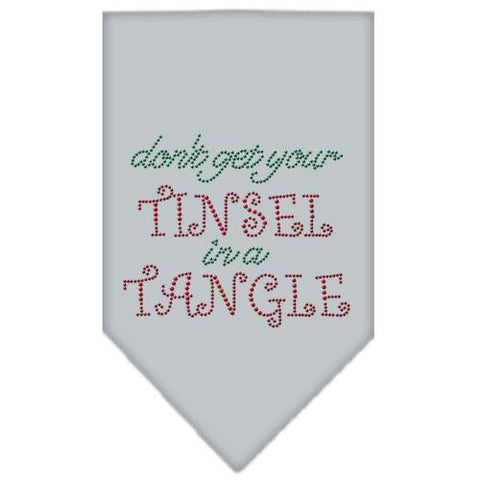 Tinsel In A Tangle Rhinestone Bandana Grey Small