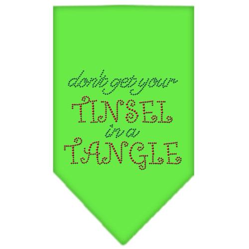 Tinsel In A Tangle Rhinestone Bandana Lime Green Small