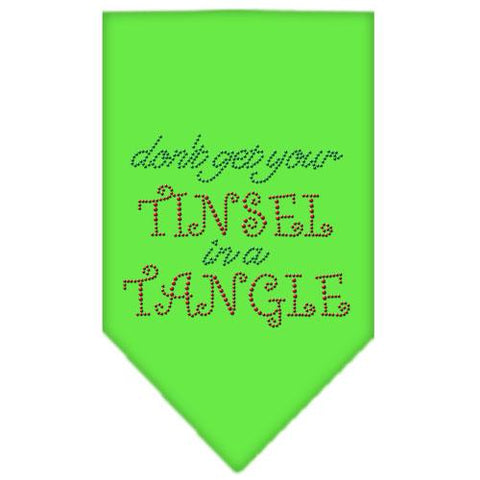 Tinsel In A Tangle Rhinestone Bandana Lime Green Small