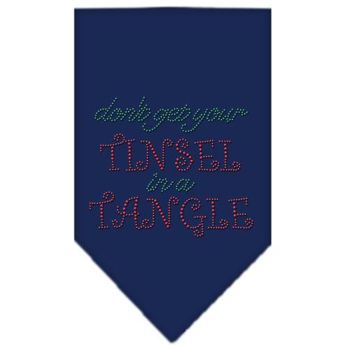 Tinsel In A Tangle Rhinestone Bandana Navy Blue Small