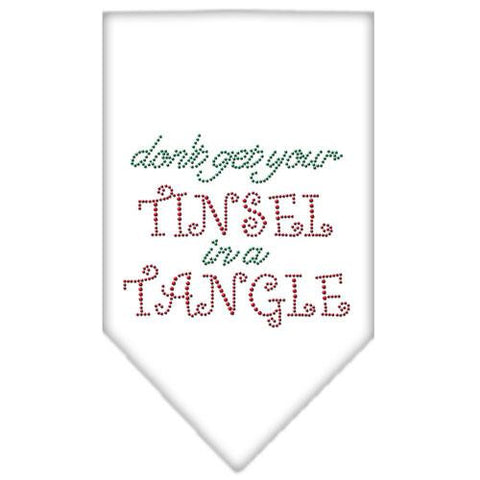 Tinsel in a Tangle Rhinestone Bandana White Small