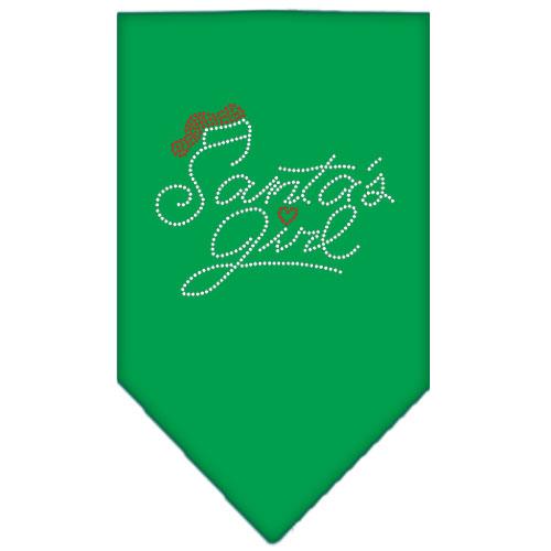 Santa's Girl Rhinestone Bandana Emerald Green Large