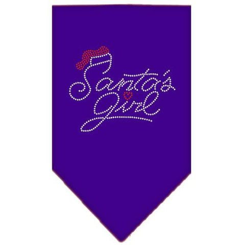 Santa's Girl Rhinestone Bandana Purple Large