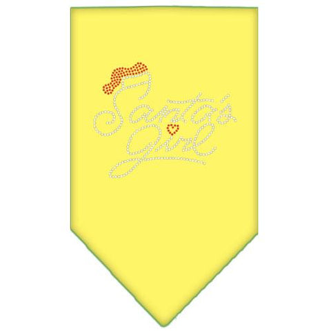 Santa's Girl Rhinestone Bandana Yellow Large