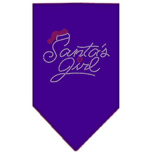 Santa's Girl Rhinestone Bandana Purple Small