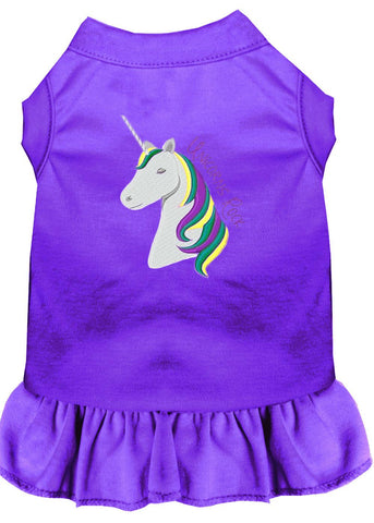 Unicorns Rock Embroidered Dog Dress Purple 4x (22)