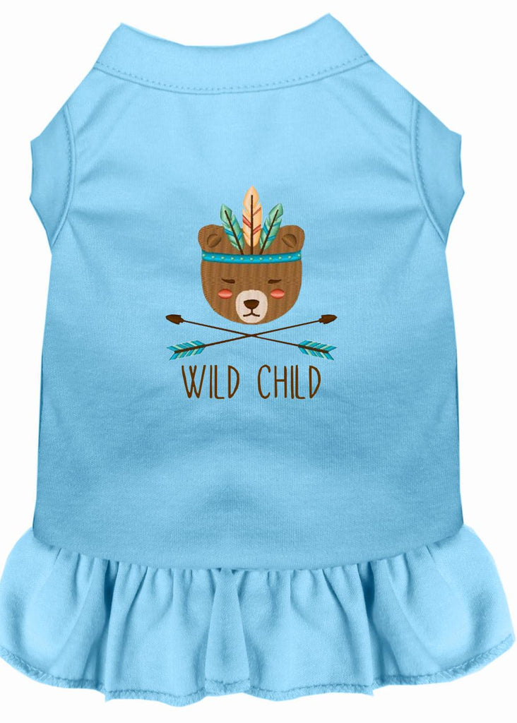 Wild Child Embroidered Dog Dress Baby Blue Med (12)