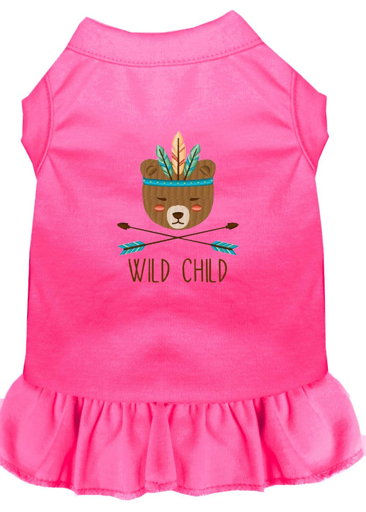 Wild Child Embroidered Dog Dress Bright Pink 4x (22)