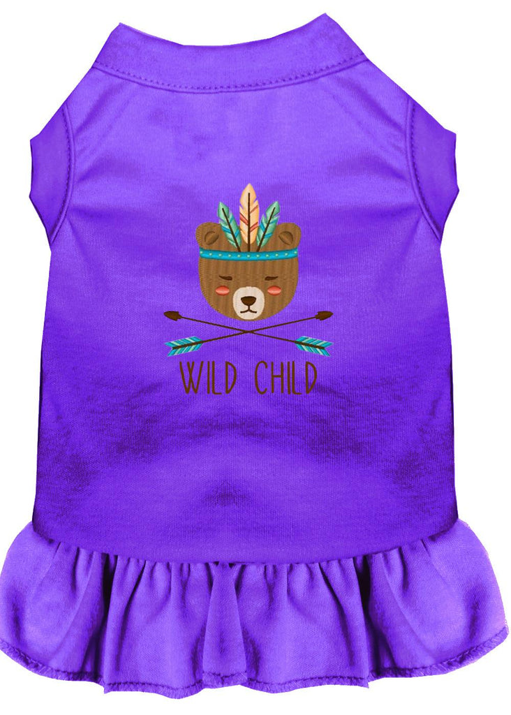 Wild Child Embroidered Dog Dress Purple Lg (14)