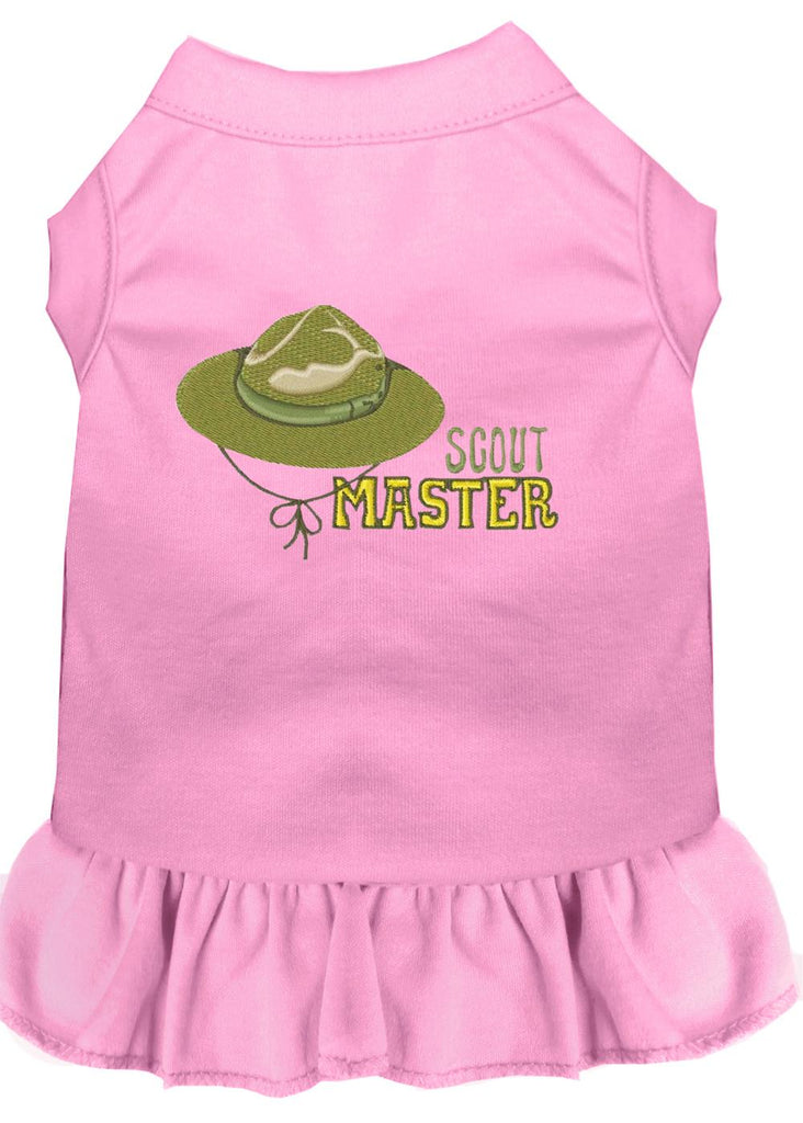 Scout Master Embroidered Dog Dress Light Pink 4x (22)