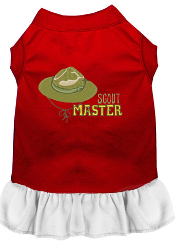 Scout Master Embroidered Dog Dress Red With White Med (12)