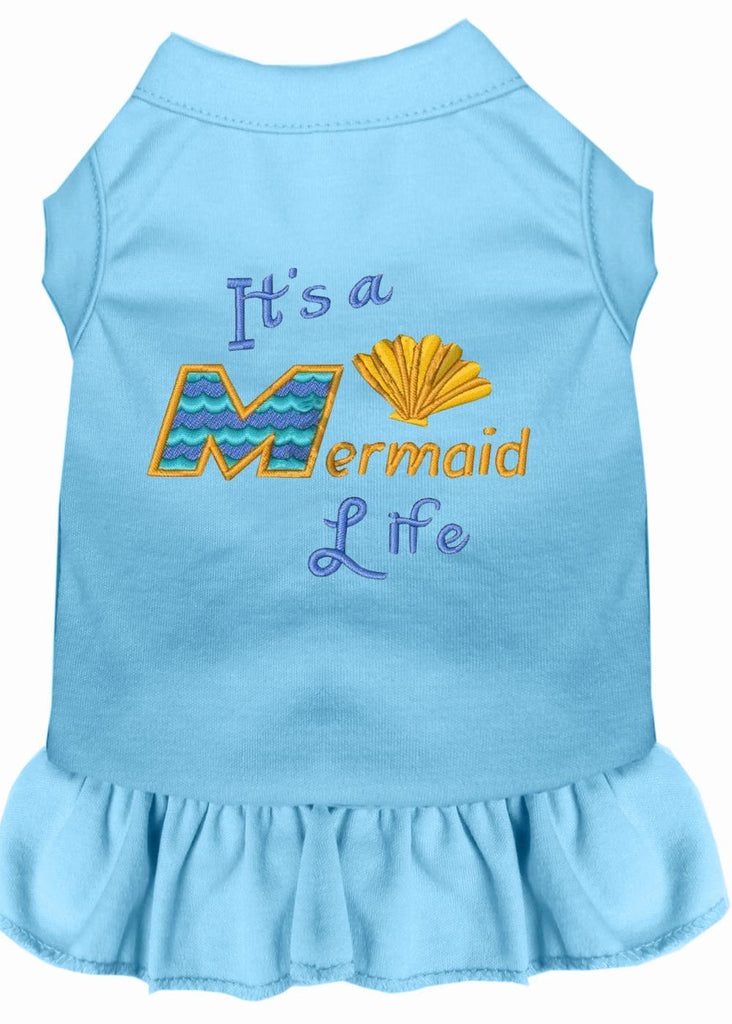 Mermaid Life Embroidered Dog Dress Baby Blue Lg (14)