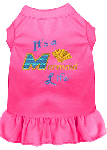 Mermaid Life Embroidered Dog Dress Bright Pink Lg (14)