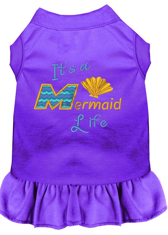 Mermaid Life Embroidered Dog Dress Purple 4x (22)