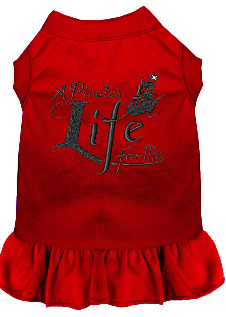 A Pirate's Life Embroidered Dog Dress Red 4x (22)