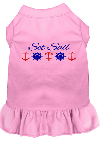 Set Sail Embroidered Dog Dress Light Pink 4x (22)