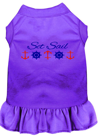 Set Sail Embroidered Dog Dress Purple Lg (14)