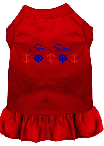 Set Sail Embroidered Dog Dress Red Lg (14)