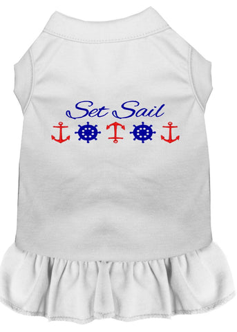 Set Sail Embroidered Dog Dress White 4x (22)