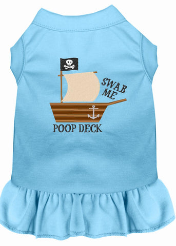 Poop Deck Embroidered Dog Dress Baby Blue 4x (22)