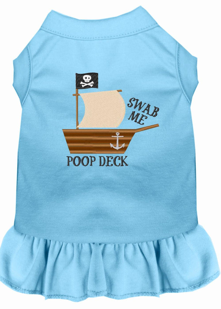 Poop Deck Embroidered Dog Dress Baby Blue Lg (14)