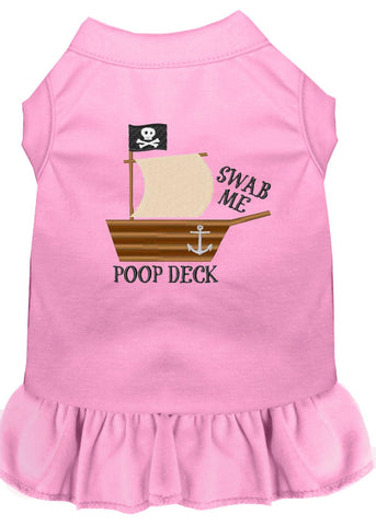 Poop Deck Embroidered Dog Dress Light Pink 4x (22)