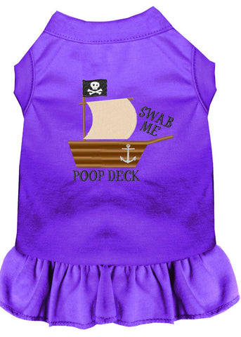 Poop Deck Embroidered Dog Dress Purple 4x (22)