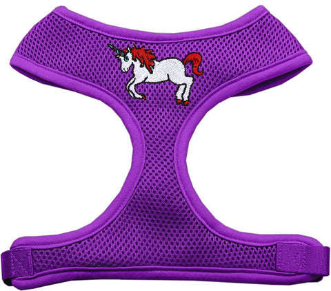 Unicorn Embroidered Soft Mesh Harness Purple Large