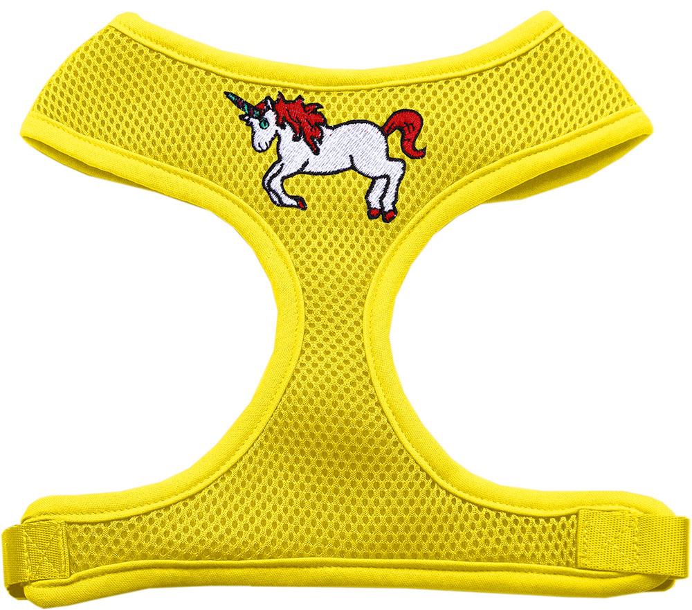 Unicorn Embroidered Soft Mesh Harness Yellow Medium