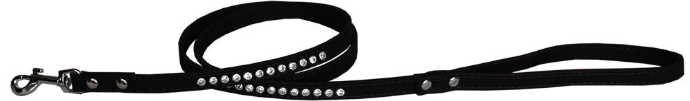 Clear Jewel Pet Leash 1-2" Wide X 4' Long Black